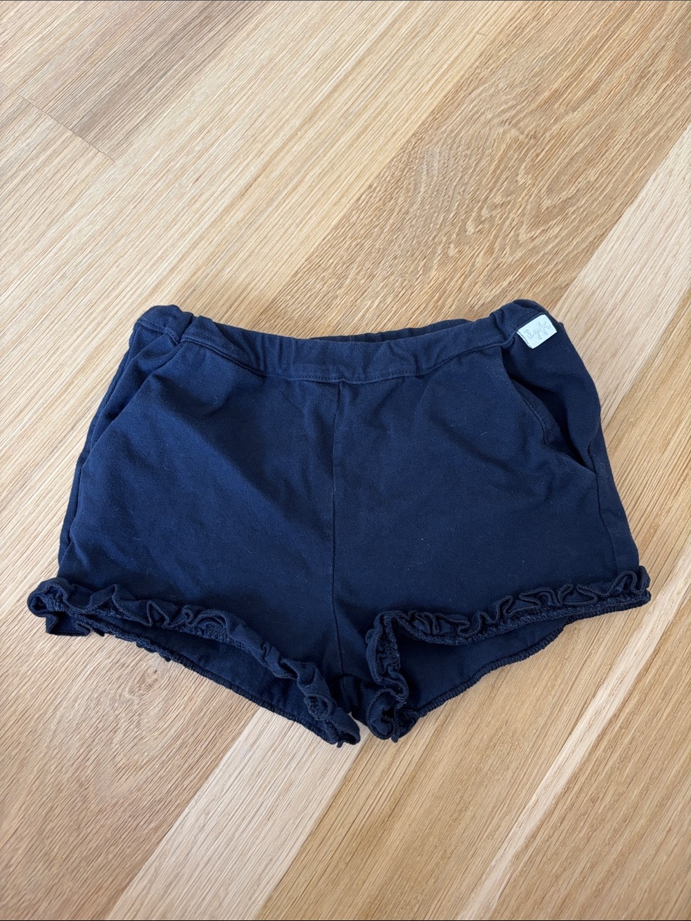 Il Gufo Navy Ruffle Trim Cotton Girls' Shorts
